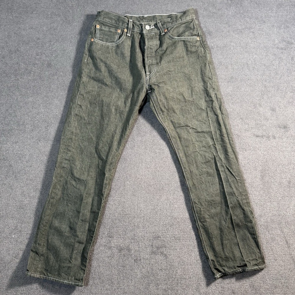 Levi's 501 Jeans Men's Size 30x30 (Tag 33x30) Straight Leg Button Fly Green